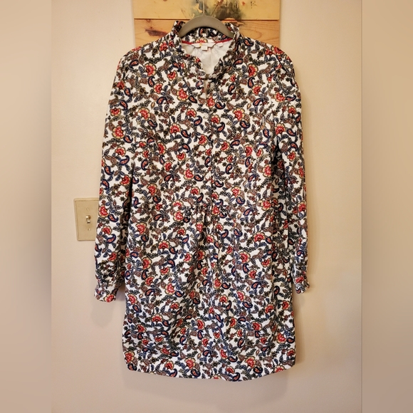 Floral Long-Sleeve Dress with Belt - Picture 2 of 12